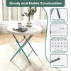 32-inch round folding table with thick HDPE tabletop and heavy-duty metal frame, ideal for picnics and outdoor.