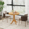 32 Inch Wooden Round Pub Pedestal Side Table-natural - Gallery View 1 of 10