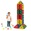 Oversized 32-piece waffle block set with 10 ocean balls, promoting creativity and coordination for children aged 3 and up.