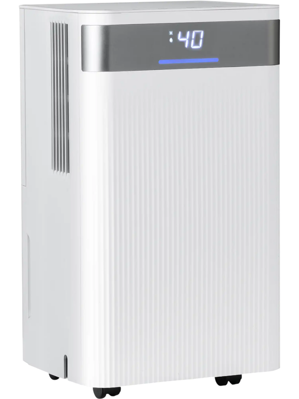32 pints white dehumidifier with LED control panel, ideal for 2000 sq.ft spaces, featuring adjustable humidity and.