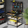 32 x 16 Inch Workbench Work Table with 2 PCs Pegboard Drawer and Shelves-Black - Gallery View 1 of 10