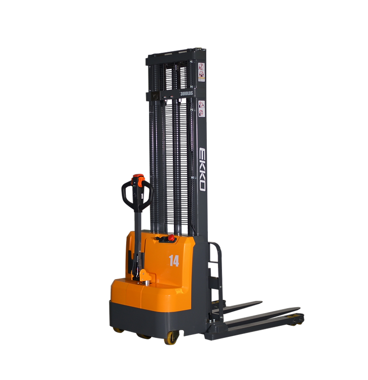 Ekko Straddle Stacker Full Powered 3000 lb Capacity 145 in. Lift Height EB14C-145 New