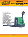 Ekko EP18Li Walkie Pallet Jack 24V LFP Battery 4,000 lbs. Capacity New