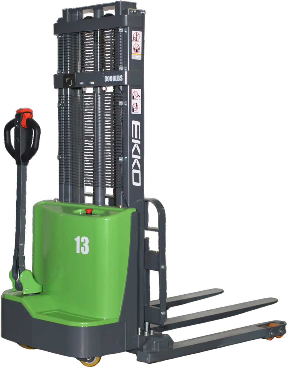 EKKO EB13C-138Li Lithium Straddle Stacker 2800 lb Cap., 138" Height