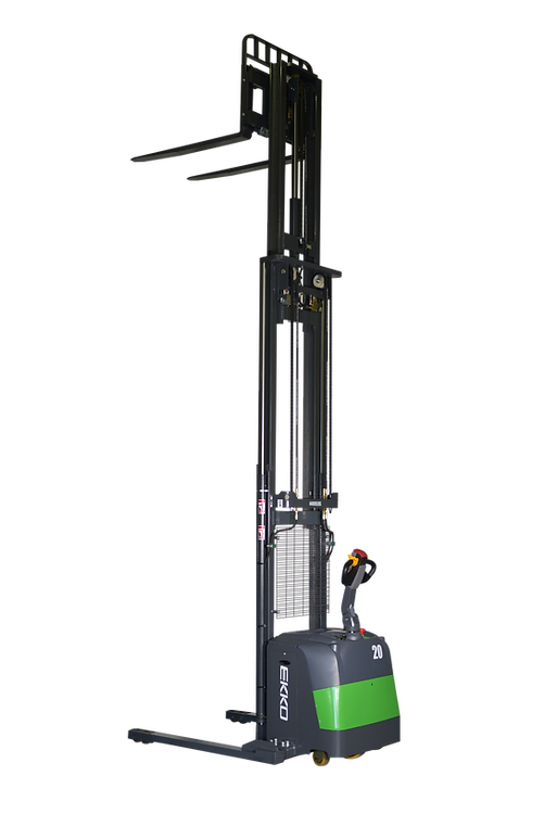 Ekko Lithium Straddle Stacker 216" Height 4,400 lbs. Capacity EB20CS-216LI New