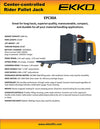 Ekko EPC30A Center-Controlled Rider Pallet Jack 5000 Lbs. Capacity New
