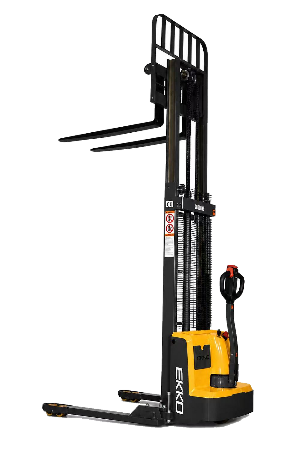 EKKO EB13E-138 Full Powered Straddle Stacker 2800 lb Cap., 138" Height