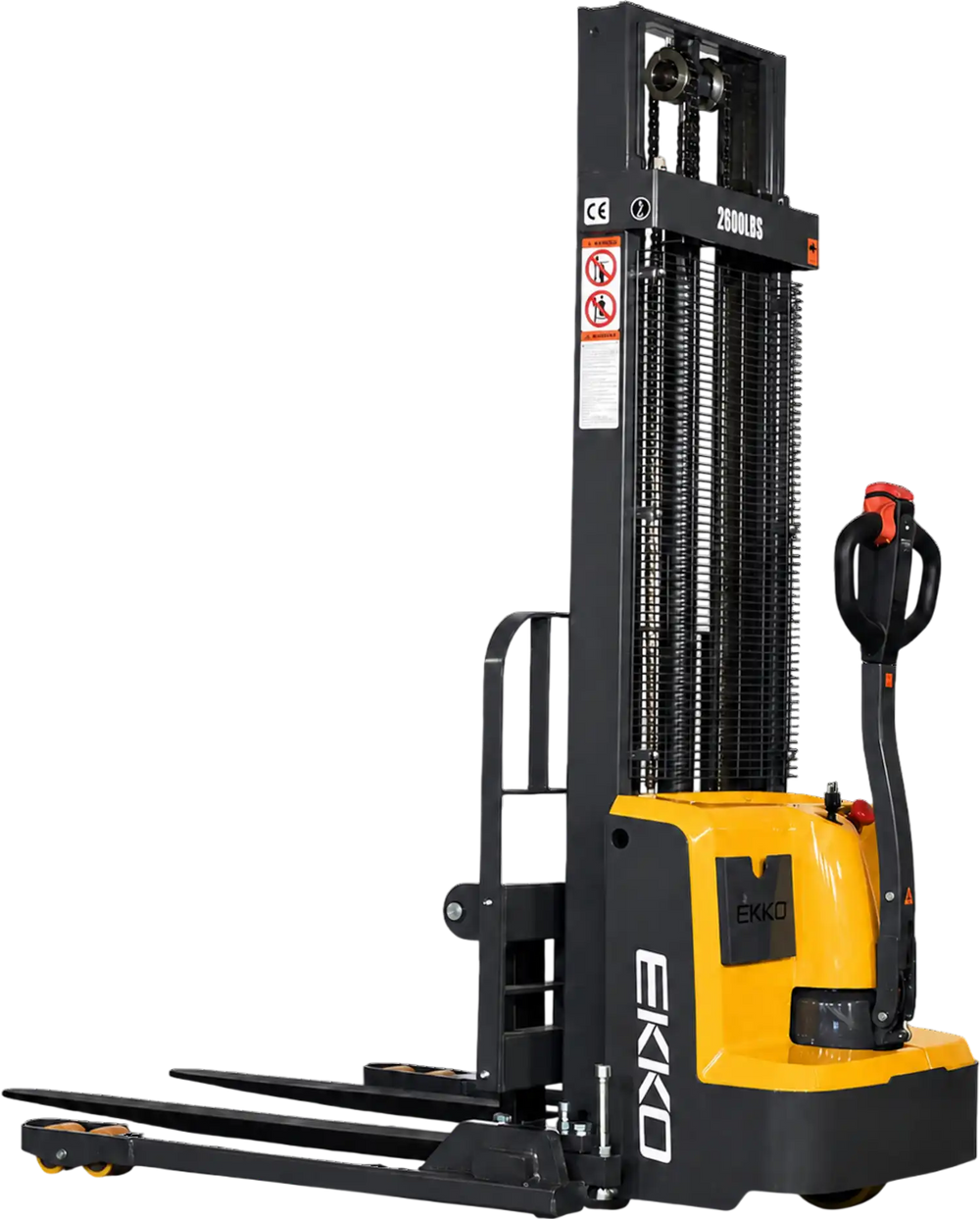 EKKO EB13E-138 Full Powered Straddle Stacker 2800 lb Cap., 138" Height