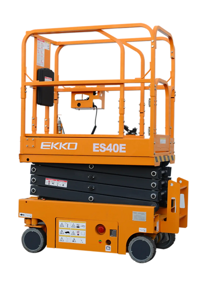 Ekko ES40E Scissor Lift Aerial Work Platform 13 Ft Lift Height 500 Lbs. Capacity New