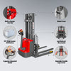 3300lbs Electric Straddle Stacker,  98" Lift,  Adjustable Legs & Forks,  F33-98SLA