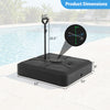 330 lbs weighted cantilever umbrella base with wheels, featuring a retractable pull rod, for secure outdoor use.