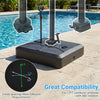 330 lbs weighted cantilever umbrella base with wheels, featuring 3 hole spacings and a retractable pull rod for easy use.