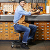 330 LBS Capacity Pneumatic Rolling Mechanic Stool with Padded Seat-Black - Gallery View 1 of 10