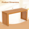 36-inch acacia wood patio bench with slatted design, dimensions 36" x 13" x 17.5", ideal for backyard or porch use.
