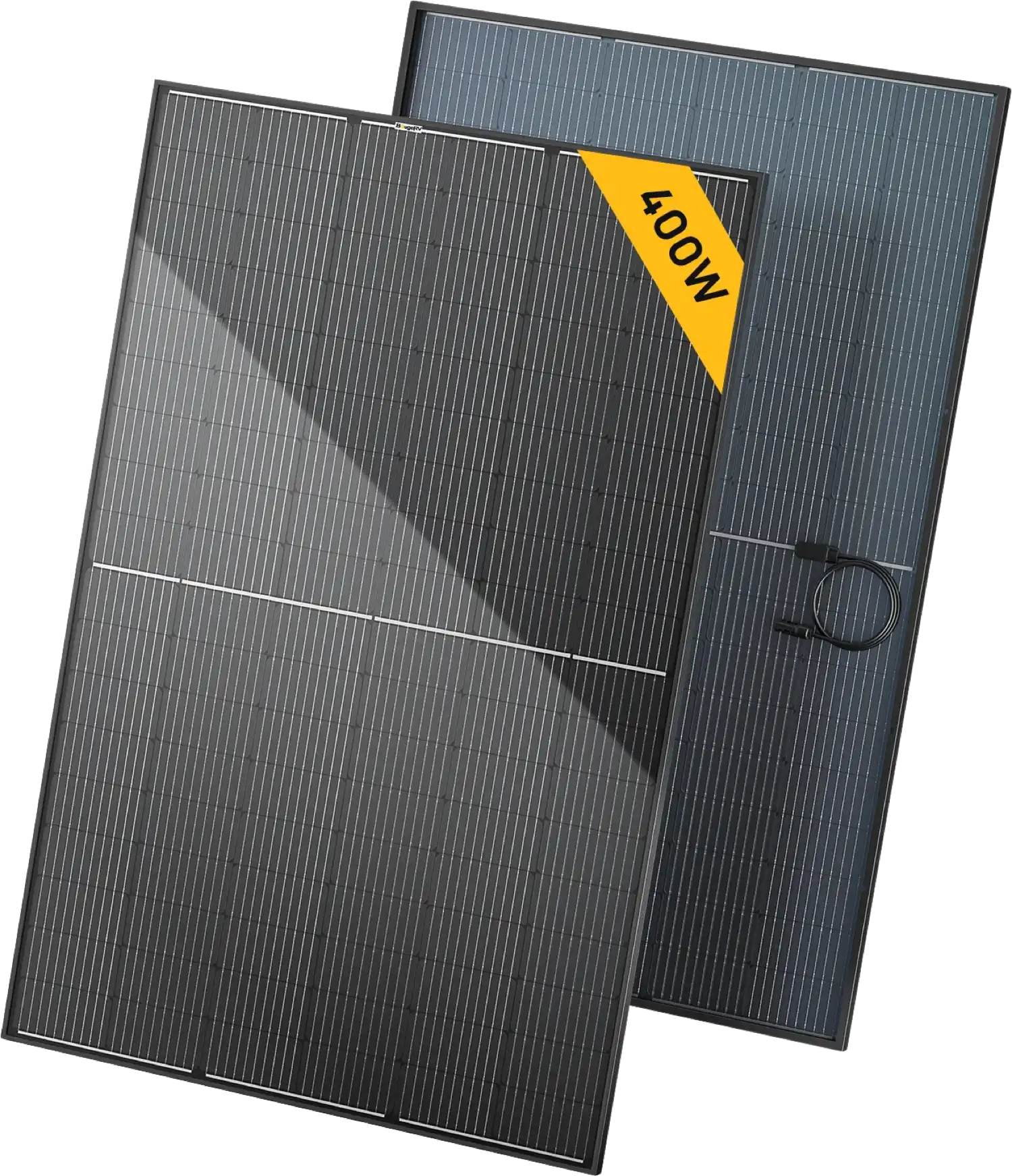 BougeRV ISE240 Bifacial Mono Solar Panel Rigid 400W with 10BB Cell Design New