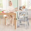 Convertible Baby High Chair with Double-layer Tray and Adjustable Backrest-Grey - Gallery View 1 of 11