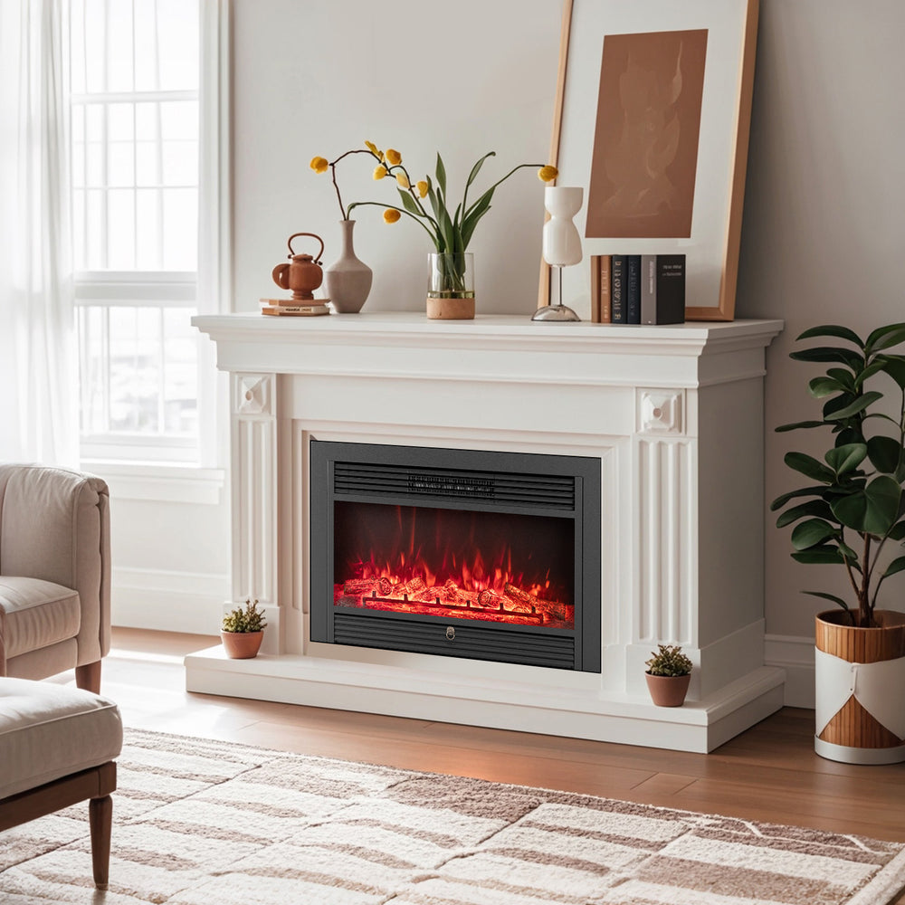 33/36-Inch Electric Fireplace Insert 750W/1500W Recessed Fireplace Heater-750W - Gallery View 1 of 10