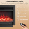 Remote control for the 33/36-Inch Electric Fireplace Insert, featuring flame settings and adjustable heating levels.