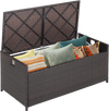34 Gallon Patio Storage Bench with Seat Cushion and Zippered Liner