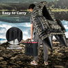Inflatable fishing float tube with camouflage design, adjustable backrest, and backpack straps for easy transport.