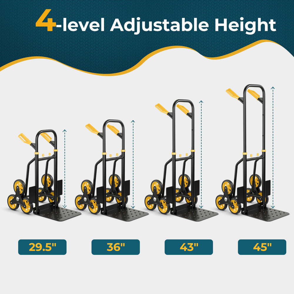 350 Lbs Capacity Stair Climber Hand Truck with Telescoping Handle - Gallery View 5 of 10