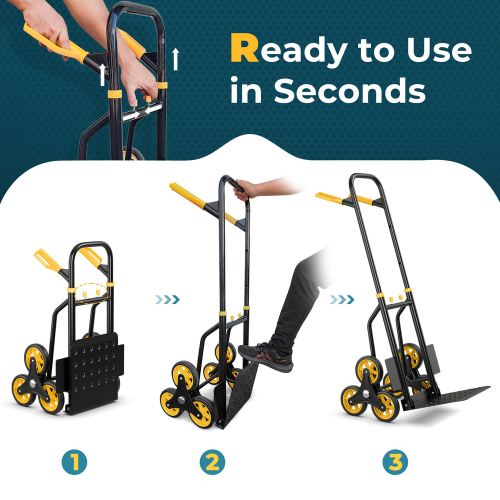 350 Lbs Capacity Stair Climber Hand Truck with Telescoping Handle - Gallery View 7 of 10