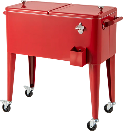 Costway Portable Outdoor Patio Cooler Cart Red 62059841 New