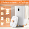 Large 35L white towel warmer bucket with auto shut-off, designed for rapid heating and drying multiple towels or.