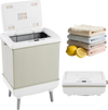35L beige towel warmer with heating and drying modes, accommodating up to 3 large towels for spa-like comfort at home.