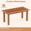 Rectangular coffee table with slatted top, made of solid hardwood, ideal for outdoor use in the backyard.