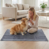 Charcoal dog pee pads measuring 35.5" x 24" with 6-layer construction for superior absorption and leak prevention.