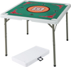 Folding 35-inch mahjong table with a light green felt surface, cup holders, and a compact design for easy storage.