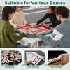 Folding 35-inch mahjong table with cup holders, featuring a smooth felt surface for four players, ideal for home and.