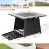 35-inch propane gas fire pit table in black wicker rattan with adjustable flame, ideal for outdoor gatherings and.