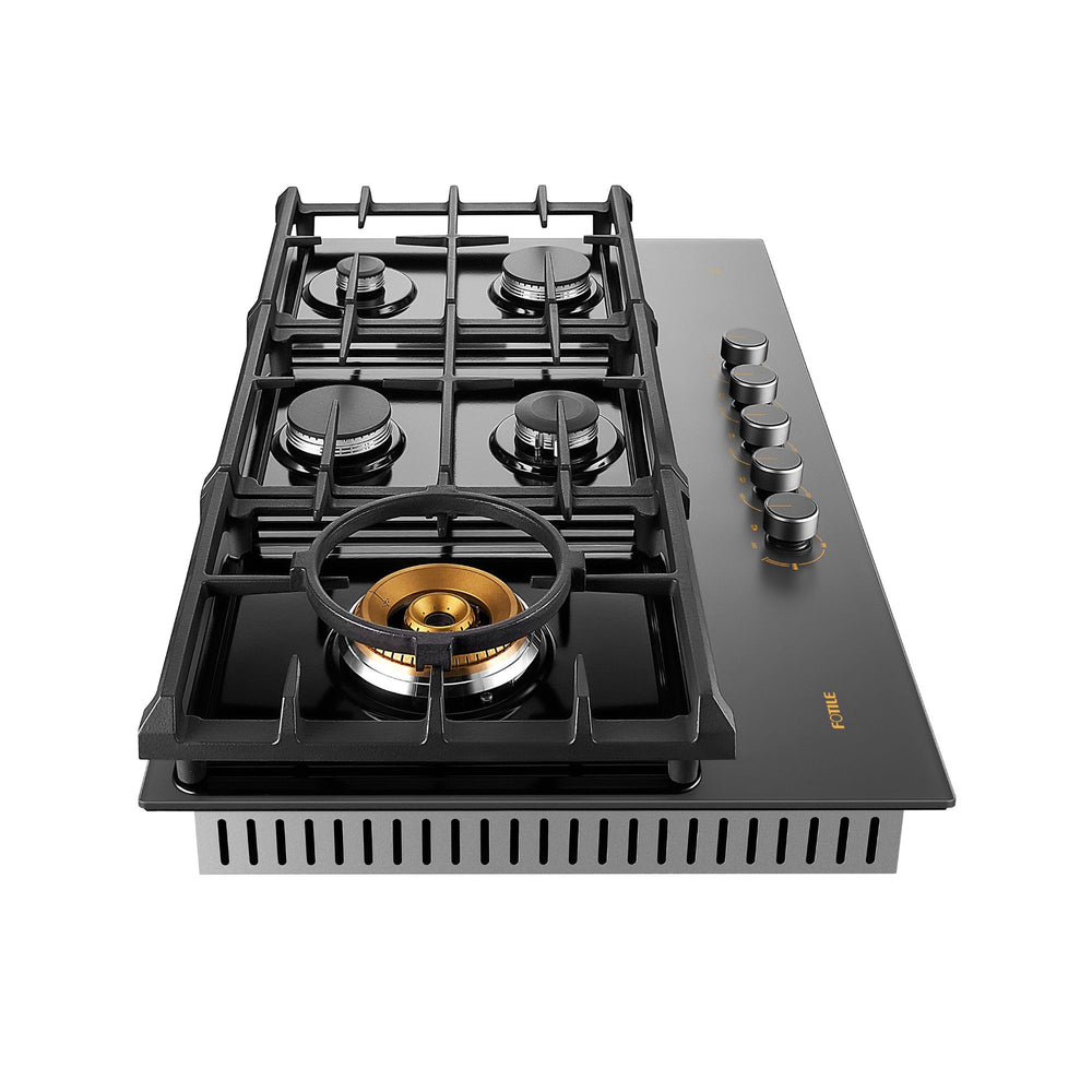 FOTILE 36-inch Tri-Ring anti-glare glass gas cooktop GLG36501-Y, view 5