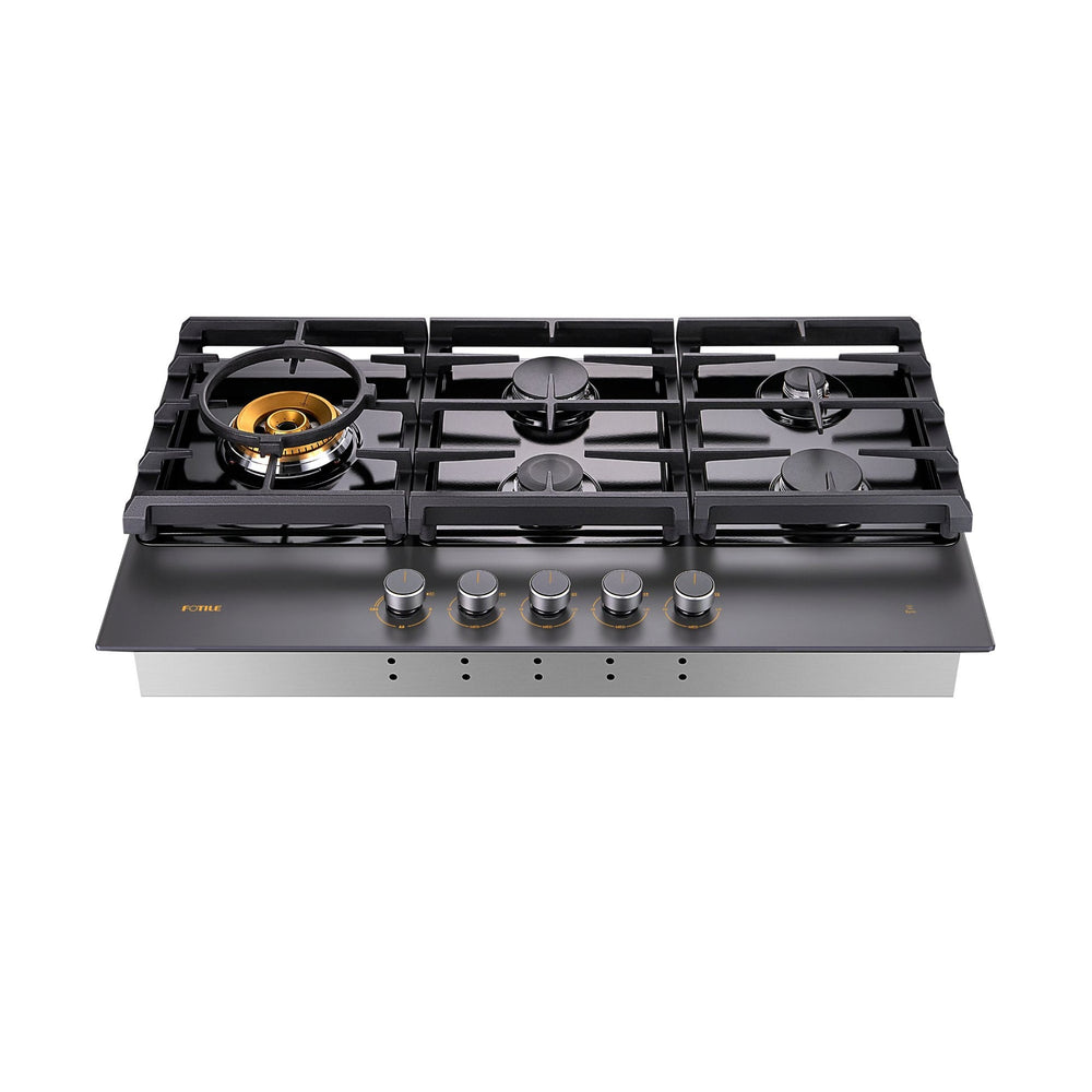 FOTILE 36-inch Tri-Ring anti-glare glass gas cooktop GLG36501-Y, view 2