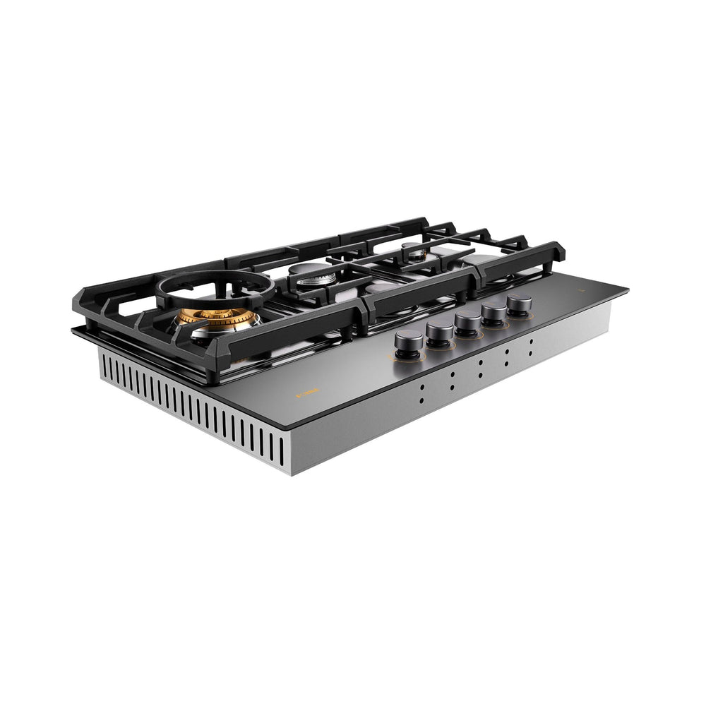 FOTILE 36-inch Tri-Ring anti-glare glass gas cooktop GLG36501-Y, view 3
