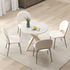 Round 36-inch kitchen table with faux marble top and solid rubber wood legs, perfect for dining or leisure.