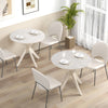 36-Inch Mid Century Modern Kitchen Table with Faux Marble Tabletop and Solid Rubber Wood Legs-White - Gallery View 1 of 10