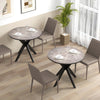 36-Inch Mid Century Modern Kitchen Table with Faux Marble Tabletop and Solid Rubber Wood Legs-Black - Gallery View 1 of 10