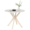 36-inch mid-century modern kitchen table with faux marble top and solid rubber wood legs, perfect for dining or leisure.
