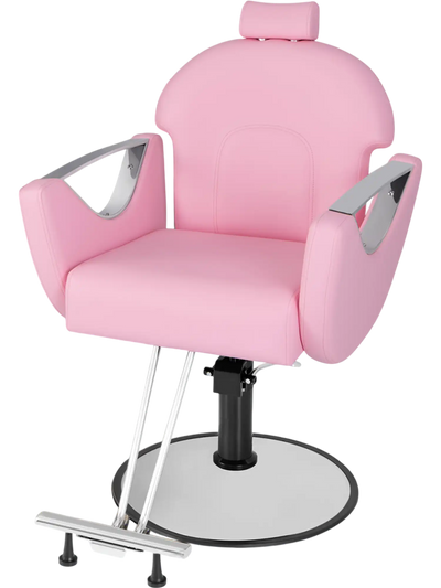 Costway 360° Swivel Reclining Salon Chair Pink 97315286 New