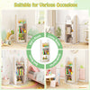 360° rotating kid's bookshelf organizer in white with 5 shelves, ideal for tidy storage in children's rooms or living.