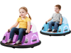 Colorful 12V ride-on bumper car for toddlers with remote control, featuring safety belt and flexible movement for.