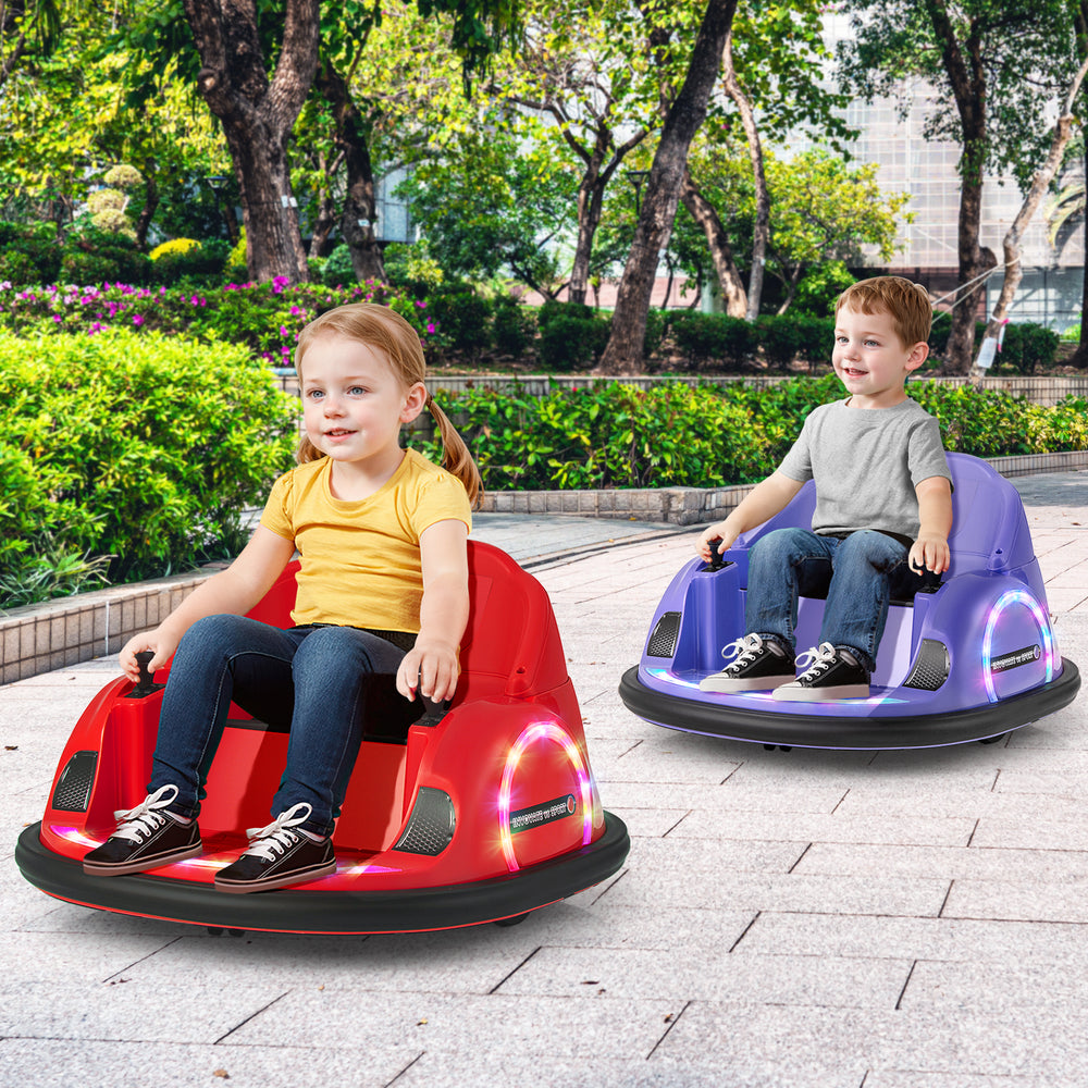 12V 360° Ride on Bumper Car for Toddlers with Remote Control-Purple - Gallery View 1 of 12