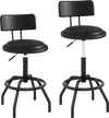 360° swivel counter height barstool set with padded seat and back, adjustable height for kitchen or bar use.