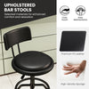 360° swivel barstool with padded seat and back, made of premium PU leather for comfort and easy maintenance.