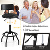 360° swivel counter height barstool with padded seat and back, adjustable from 24.5" to 29", perfect for kitchen or bar.