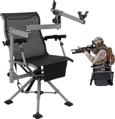 Costway 360° Swivel Portable Hunting Chair Adjustable Legs Armrests 89153472 New