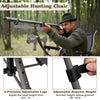 360° swivel portable hunting chair with adjustable legs and armrests, featuring a sturdy frame for outdoor activities.